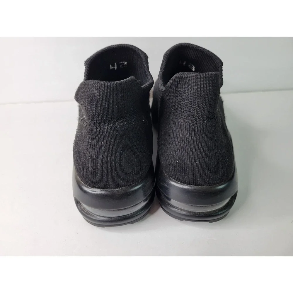Black Knit Slip On Sock Sneakers Air Cushion Platform Walking Shoes Size 42